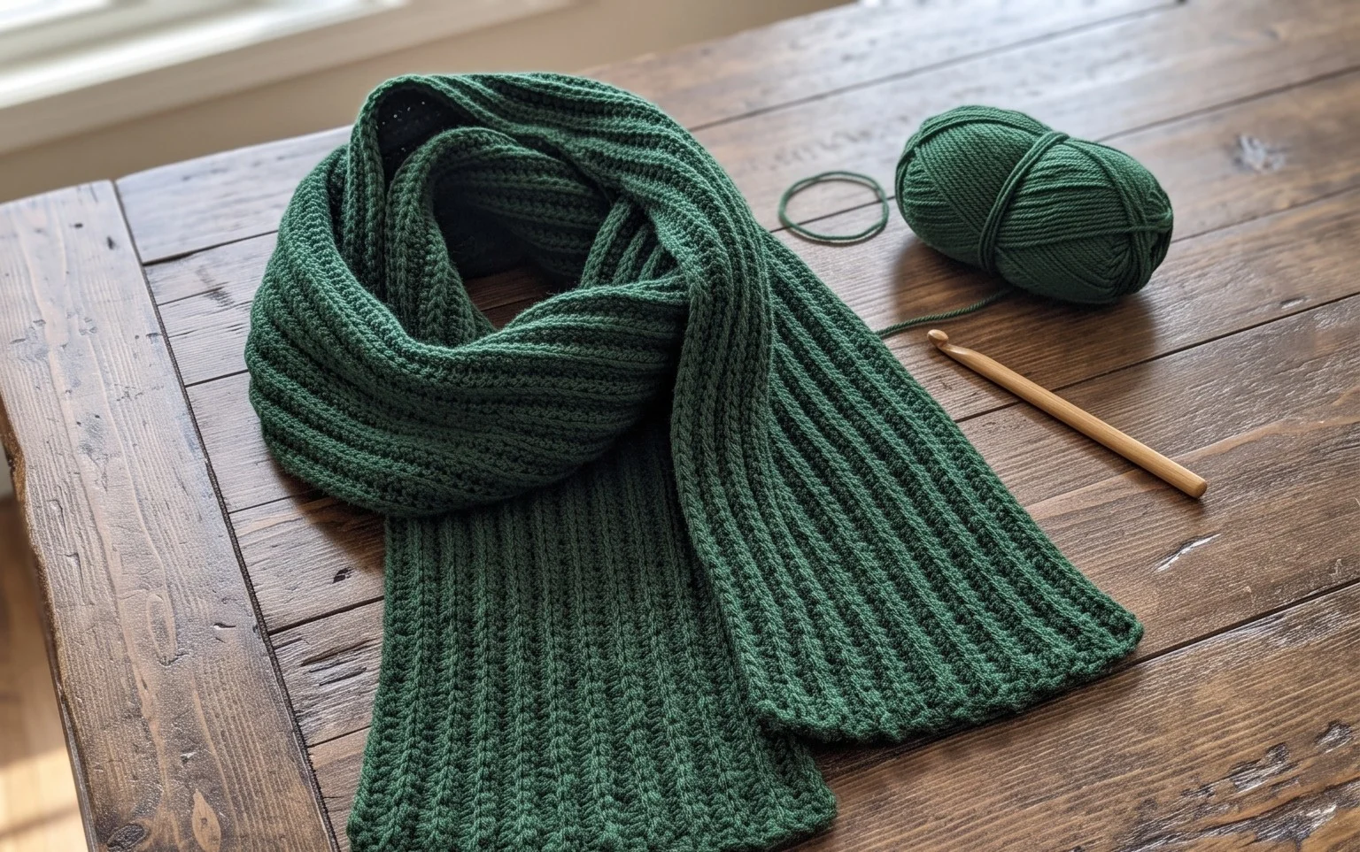 Easy Reversible Ribbed Scarf: Free Beginner Pattern