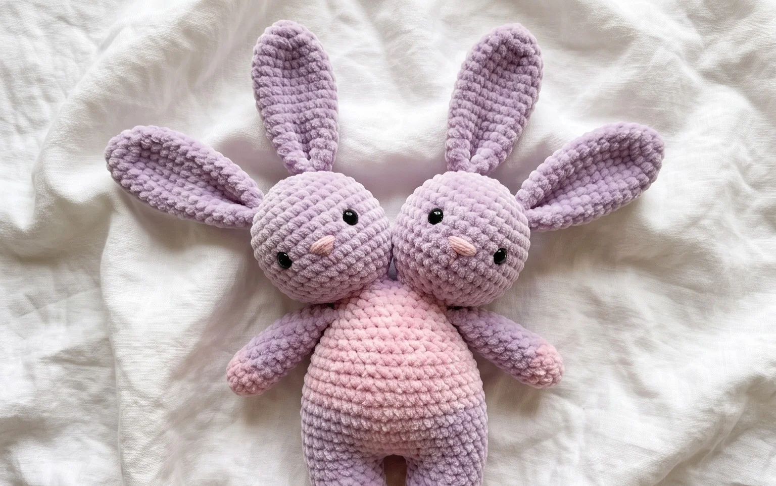Two-Headed Bunny Amigurumi: Easy Free Crochet Pattern