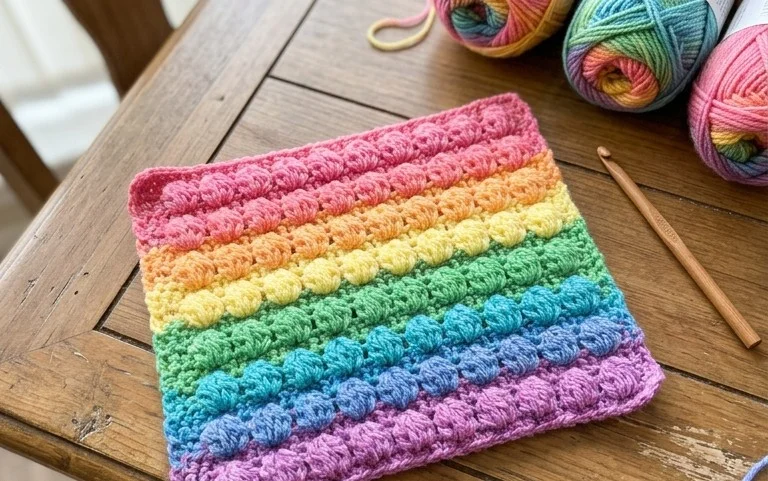 Easy Crochet 3D Marshmallow Stitch Pattern Step-by-Step