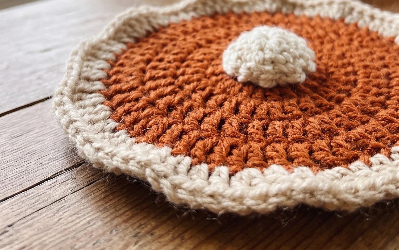 Crochet Pumpkin Pie Slice Coaster