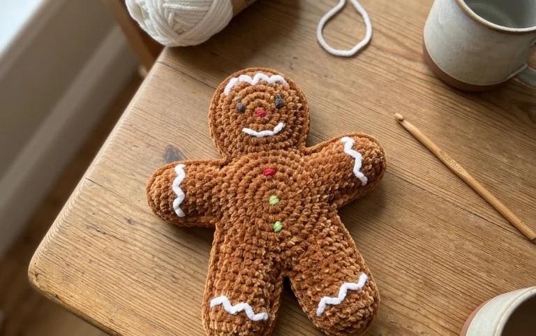 Free Crochet Gingerbread Cookie Pattern for Beginners