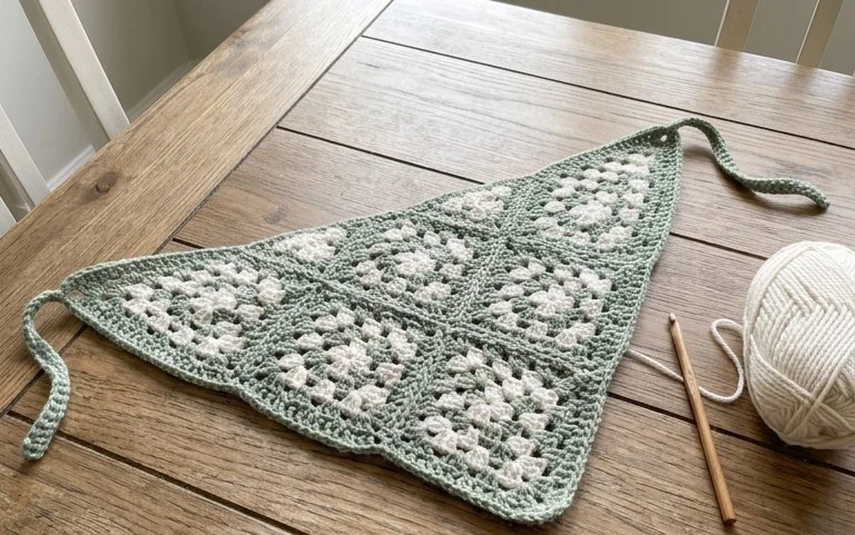 Granny Square Bandana: Free Easy Pattern for Beginners