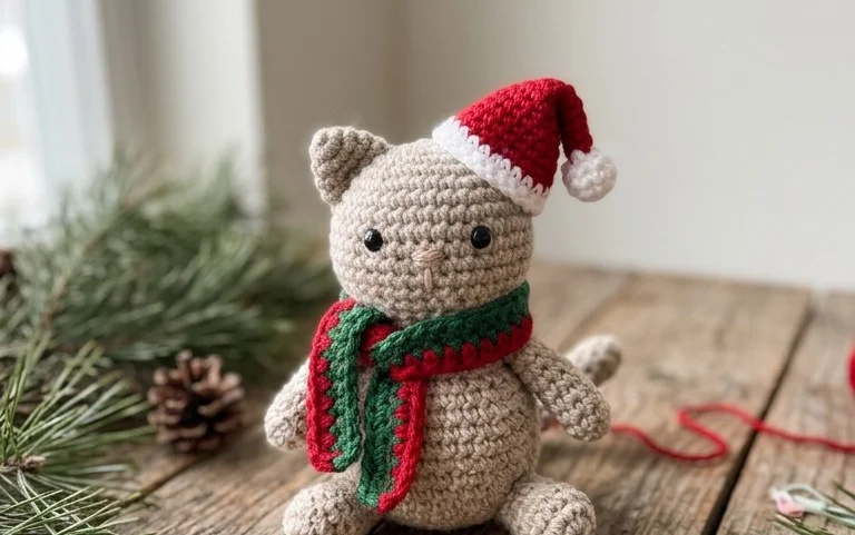 Easy Crochet Christmas Kitty Garland – Free DIY Pattern